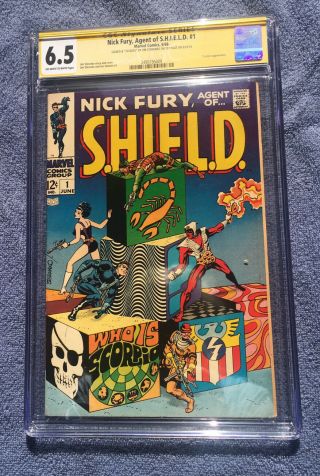 Nick Fury Agent Of Shield 1 Cgc Ss 6.  5 1968 Signed By Jim Steranko Silver Age