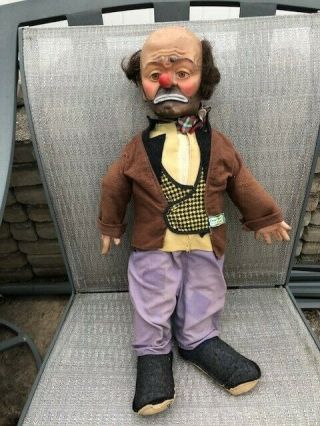 Vintage Emmett Kelly Weary Willie The Clown Doll Toy Approx.  20 " Tall