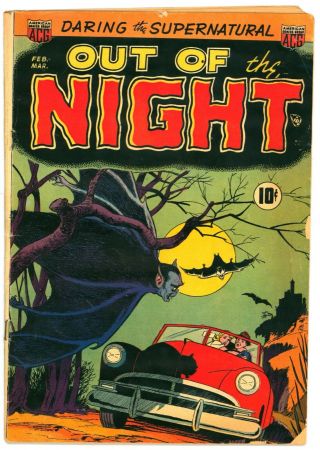 Out Of The Night 1 Vg - 3.  5 (2 - 3/1952,  Acg) Ken Bald Vampire Bat Cover