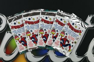 Five (5) Packs Of 1992 Spider - Man 30th Anniversary Marvel Cards