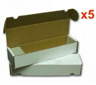 5 X 800 Count Cardboard Trading Card Storage Box Mtg Yugioh Pokemon 800ct