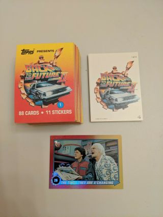 1989 Topps Back To The Future Ii Complete 88 Cards 11 Stickers - Plus Bonus