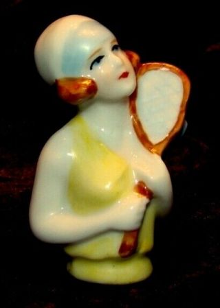 Art Deco - German Style Half Doll Figurine Tennis Half Doll Pincushion Art Nouveau
