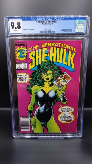 Sensational She - Hulk 1 Cgc 9.  8 Newsstand Origin Of She - Hulk 1989 Marvel Comics