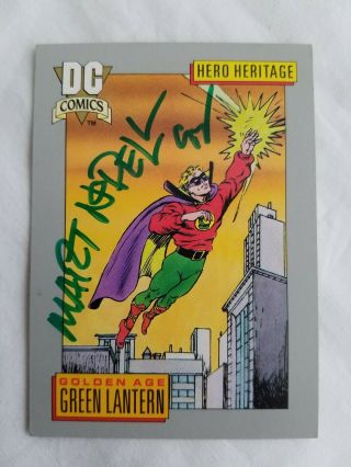 Dc Comics Hero Heritage Card Impel Golden Age Green Lantern Signed Martin Nodell