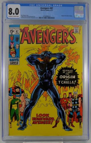 Avengers 87 Cgc 8.  0 Origin Black Panther 1971