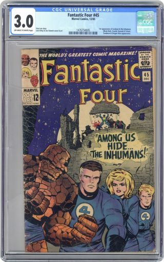 Fantastic Four 45 Cgc 3.  0 1965 1476754005 1st App.  Inhumans