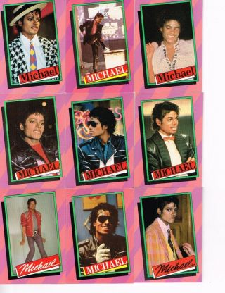 1984 O.  P.  C Michael Jackson Series 1 Pink Trading Card Set W/ Stickers (33/33)