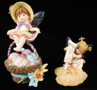 Set Of 2 My Little Kitchen Fairies 2007 Easter Basket 2006 Be Mine Cookie Wings