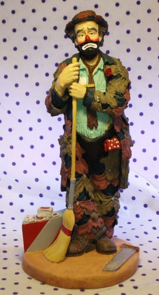 Stanton Arts Emmett Kelly Those Were The Days Clown Figurine Weary Willie Broom