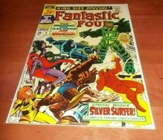 Fantastic Four King Size Special 5 Vg/f Signed By Jack Kirby 1967 Silver Age