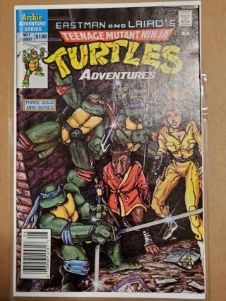 1988 Teenage Mutant Ninja Turtles Adventures 1 Newsstand 1st Krang,  Bebop, .