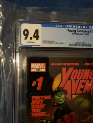 Young Avengers 1 CGC 9.  4,  First 1st Appearance Kate Bishop,  (2005) Marvel 2