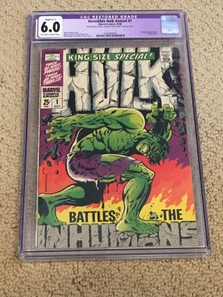 Incredible Hulk Annual 1 Cgc 6.  0 Ow/white Pages (iconic Steranko Cover),  Magnet