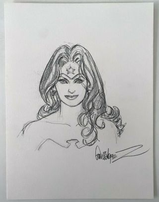Wonder Woman Headshot Drawing Comic Art By Jose Luis Garcia - Lopez