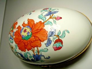 Porcelaine de Paris for Tiffany Hand Painted Porcelain Egg Shaped Box 2