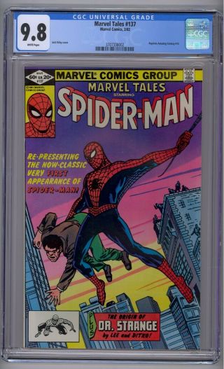 Marvel Tales 137 Cgc 9.  8 Fantasy 15 Swipe 1st Spider - Man