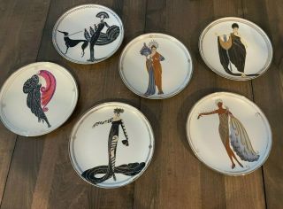 House Of Erte 6 Vintage Collector’s Plates Franklin Shipped Priority