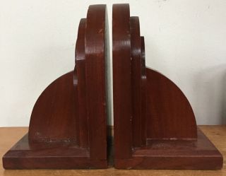 Vintage Solid Walnut Wood Wooden Colonial Antique Church Style Book Ends 7.  5 