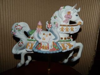 Lenox 2002 Christmas Carousel Horse Limited Edition Gingerbread Theme