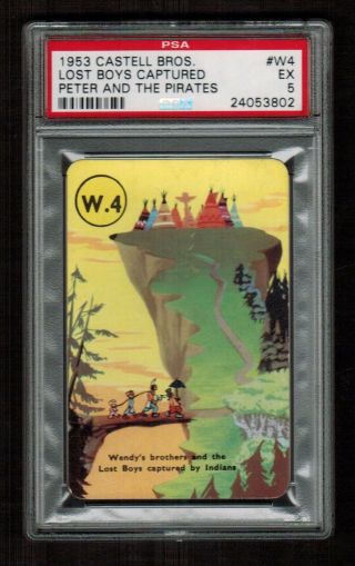 Psa 5 " The Lost Boys Captured By Indians " 1953 Disney Peter Pan Castell Card W4