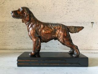 Vintage Jennings Bros Mfg Co.  Setter Bookend - Metal Dog Statue