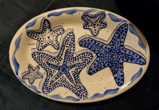 Diane Artworks Star Fish " Come Dream With Me " 12 1/2 Inch Oval Platter Exc