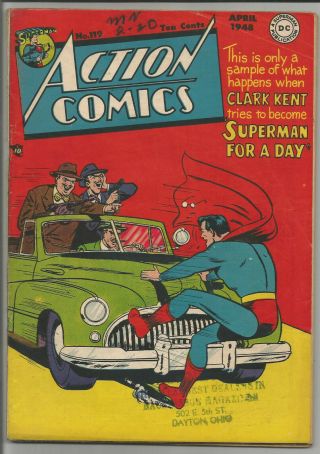 Action Comics 119 Vg/fn 1948 Dc Comics Superman Deep Rich Colors