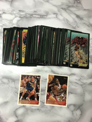 Vtg 1995 Spawn Collector Cards (over 70) And 2 Basketball Cards
