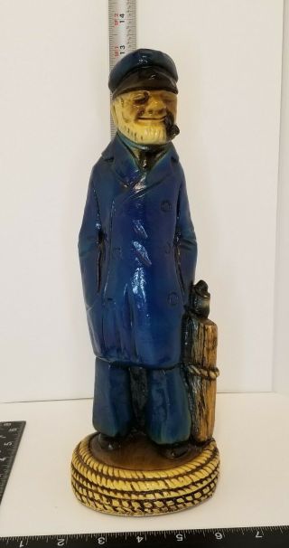 Vintage Old Man Of The Sea Fisherman Captain Nautical Statue Figure Gift Art