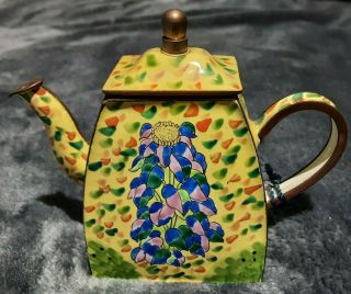 Charlotte Di Vita Trade Plus Aid Enamel Teapot Limited Edition C917 Hand Painted