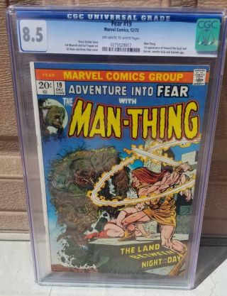 Adventure Into Fear 19 Cgc 8.  5 1st Appearance Howard The Duck Man - Thing 1 1973