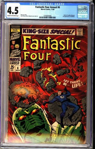 Fantastic Four Annual 6 Cgc 4.  5 Crow 1st Appearance Of Annihilus