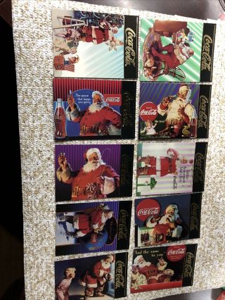Coca - Cola Coke Collect A Card Series 4 Gold Foil Santa Inserts Set S31 To S40