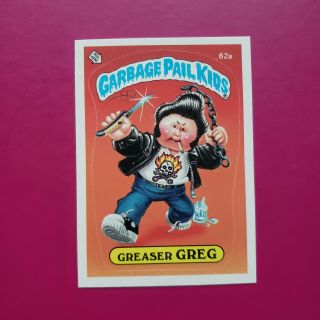 Vintage 1985 Topps Garbage Pail Kids Series 2 Os2 Greaser Greg 62a Matte Back