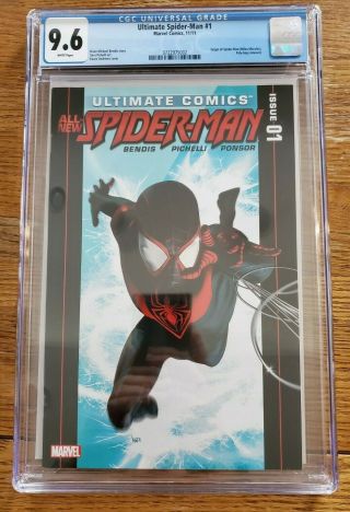 Ultimate Comics Spider - Man 1 Cgc 9.  6 (2011) Origin Of Miles Morales Marvel