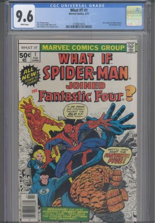 What If? 1 Cgc 9.  6 1977 Marvel Brief Origin Spider - Man & Fantastic 4: Frame