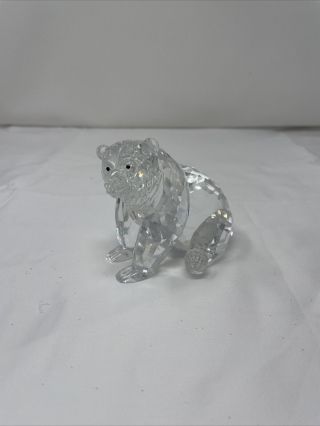 Swarovski Silver Crystal Grizzly Bear Figurine Comes 7673