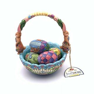 Jim Shore Easter Basket Eggs “hunting Eggs,  Finding Joy”–easter - 4007945 – 2006