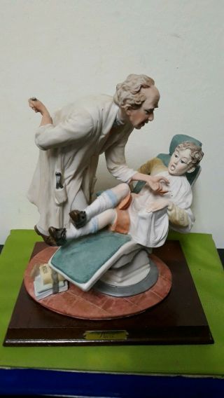 Vintage Pucci Porcelain Figurine " Dentist With Boy " 8 1/2 H×9w.  5 Pound.