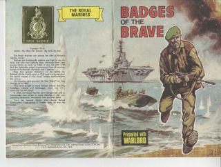 Badges Of The Brave.  The Royal Marines.  Full Set Of 10 Badges In Album.  1975
