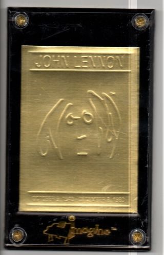 John Lennon - Limited Edition 23 Kt Gold Foil Card By Imagine (10,  000 Made)