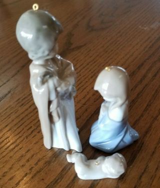 Lladro Mini Holy Family Nativity Ornaments Joseph Mary Baby Jesus