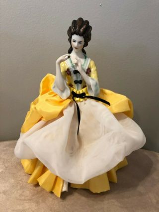 Goebel Half Doll Tea Cozy Doll - Empress Mary Elizabeth With Stand - Vintage