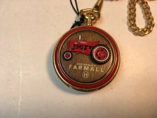 FRANKLIN IH Farmall H Tractor Pocket Watch with Stand Case Tractor Corp. 2