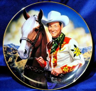Rare Roy Rogers Trigger Collectible Ceramic Plate The King Of The Cowboys 2165a