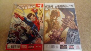 The Spider - Man 1 & 4 First Appearance Of Silk,  Signed By Slott & Ramos