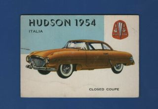 1954 1955 Topps World On Wheels Card 166 Hudson Italia High Number