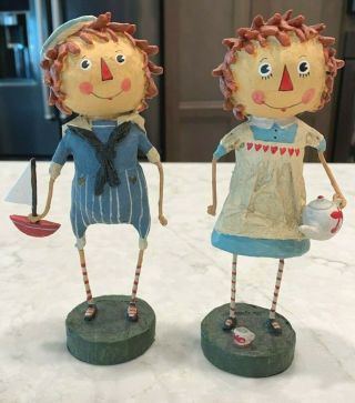Lori C.  Mitchell Raggedy Ann And Andy Set Skinny Legs Collectible Figurines