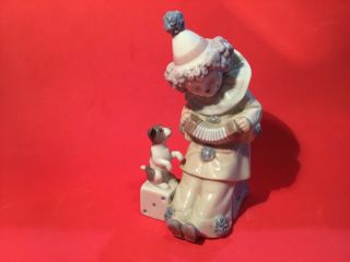 Retired Lladro Pierrot With Concertina 5279 Clown With Puppy